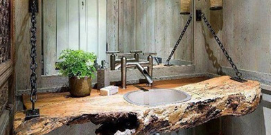 体验世外桃源般的生活 原木洗手台装修效果图